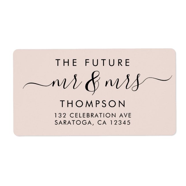 Elegant Future MR and MRS Script Modern Blush Pink (Front)