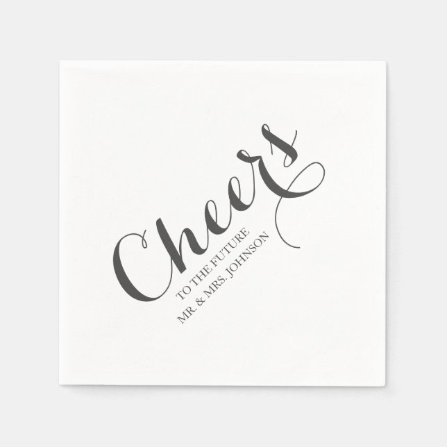 Elegant Future Mr & Mrs Name Simple Wedding Napkin (Front)