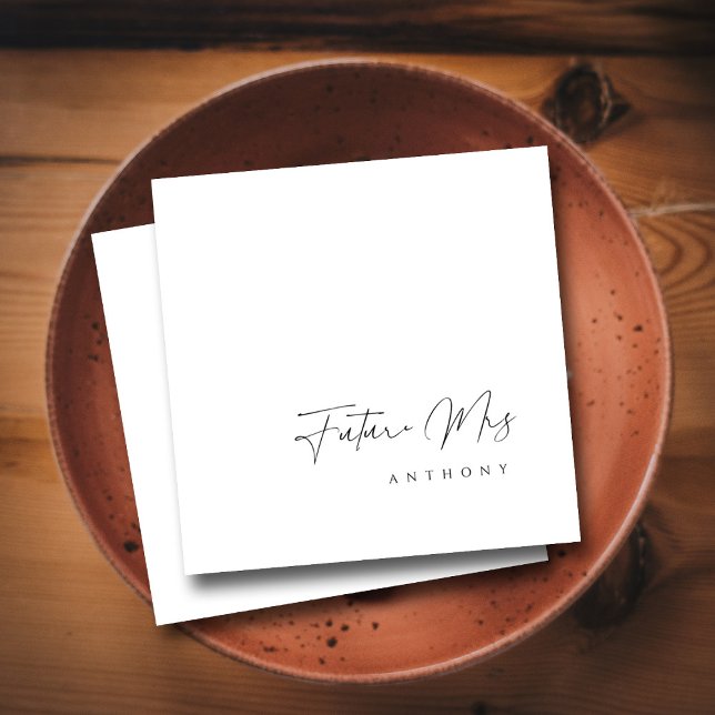 Elegant Future Mrs Script Bridal Shower Napkin (Elegant Future Mrs _ Hand Lettered Bridal Shower Napkin)
