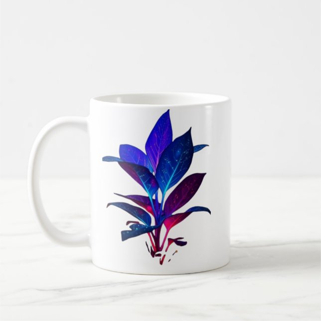 Elegant Galaxy Leaf Mug (Left)