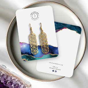 Elegant Galaxy Stars Gold Edge Logo Jewellery Card