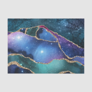 Elegant Galaxy Stars Mystic Blue Tissue Paper