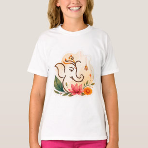 Elegant Ganesha Lotus Diwali T-Shirt