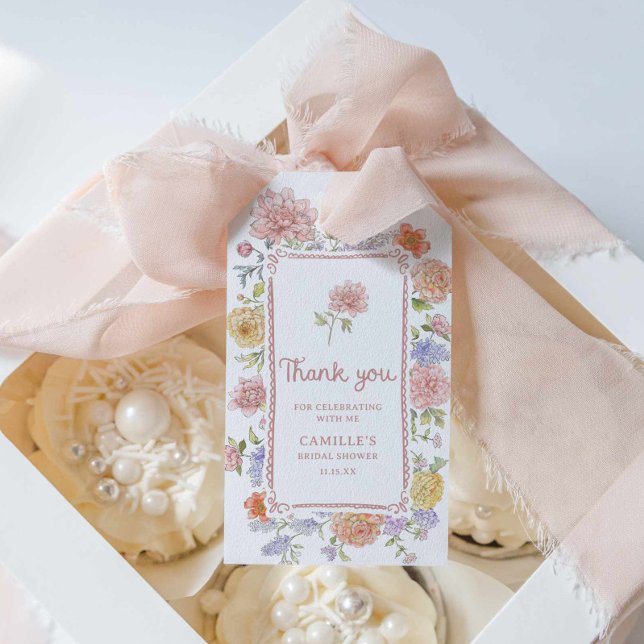 Elegant Garden Bridal Shower Thank you Gift Tags (Creator Uploaded)
