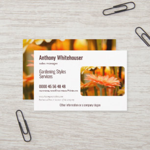 Elegant Garden designer or florist Business Card