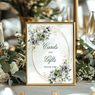 Elegant Garden Eucalyptus Gold Cards and Gifts Sig Poster
