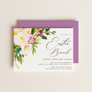 Elegant Garden Floral Easter Brunch Invitation