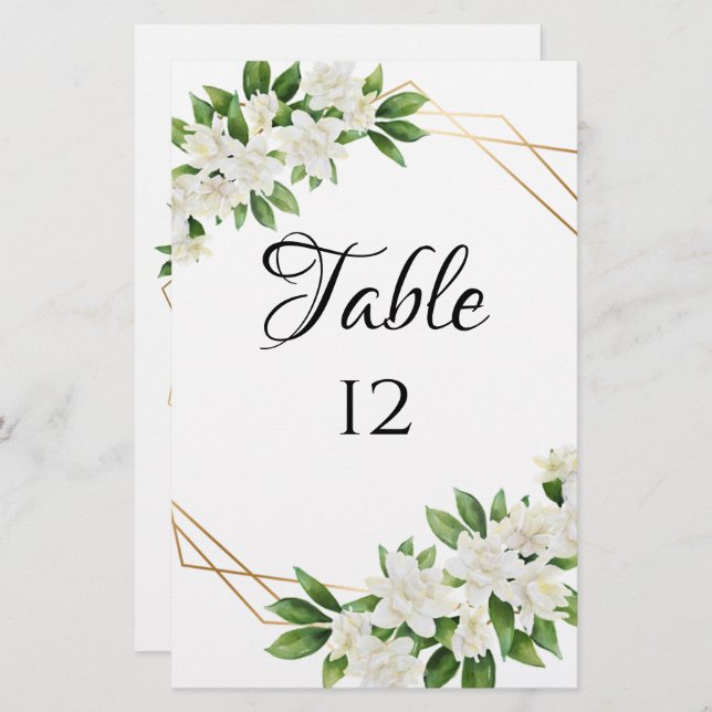 ELEGANT GARDEN FLORAL FRAME GREENERY TABLE NUMBERS (Front/Back)
