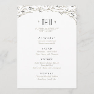 Elegant garden floral rustic wedding menu