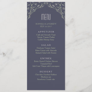 Elegant garden floral rustic wedding menu