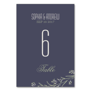 Elegant garden floral rustic wedding table number