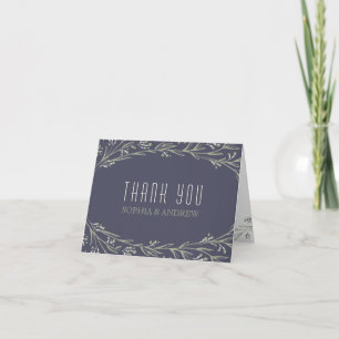 Elegant garden floral rustic wedding thank you card