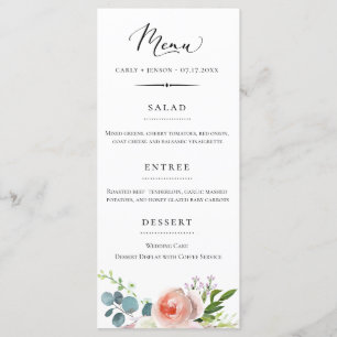 Elegant Garden Floral Wedding Menu