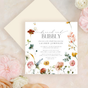 Elegant Garden Flowers Brunch & Bubbly Shower Invitation