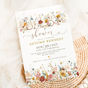 Elegant Garden Flowers Gender Neutral Baby Shower  Invitation