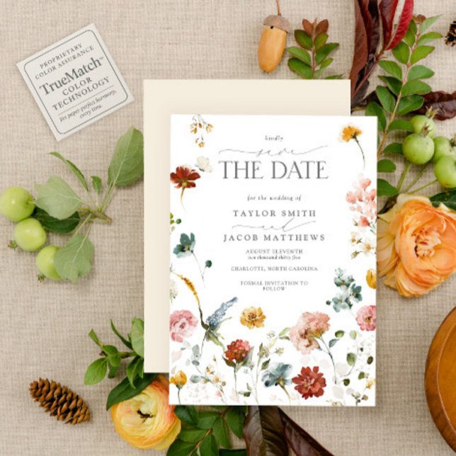 Elegant Garden Flowers Typography Save the Date (Creator Uploaded)