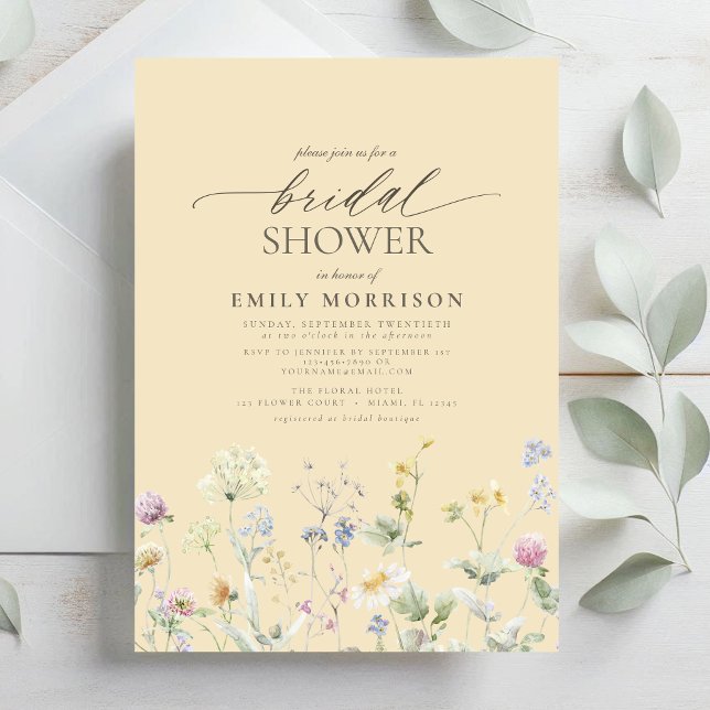Elegant Garden Flowers Watercolor Bridal Shower Invitation (Creator Uploaded)