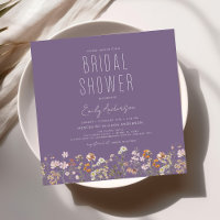 Elegant Garden Flowers Watercolor Bridal Shower