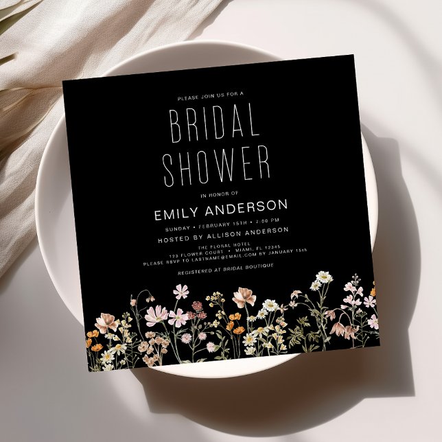 Elegant Garden Flowers Watercolor Bridal Shower Invitation (Creator Uploaded)