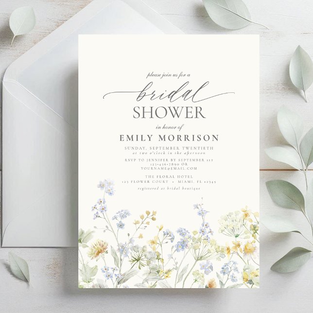 Elegant Garden Flowers Watercolor Bridal Shower Invitation (Creator Uploaded)