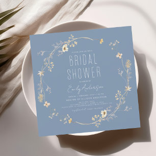 Elegant Garden Flowers Watercolor Bridal Shower Invitation