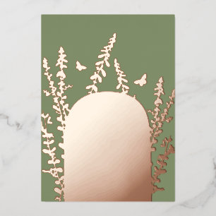 Elegant Garden Leaves and Butterflies Wedding   