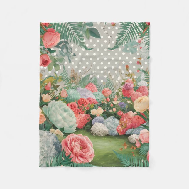 Elegant Garden Party Textiles Fleece Blanket (Front)