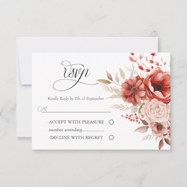 Elegant Garden Wedding RSVP Card (Front)