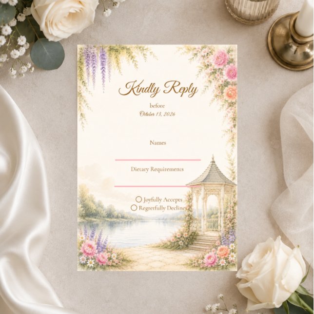 Elegant Garden Wedding RSVP Card (Creator Uploaded)