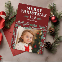 Elegant Garland Border Cardinal Christmas