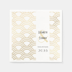 Elegant Gatsby Art Deco 1920's Gold Wedding Napk Napkin