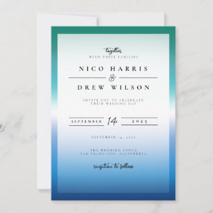 Elegant Gay Male Pride Wedding  Invitation