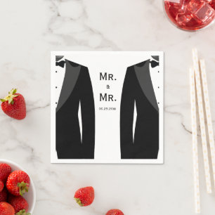 Elegant Gay Wedding Napkins Mr. And Mr.