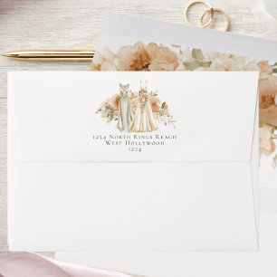 Elegant Gay Wedding Two Brides in Dresses Envelope
