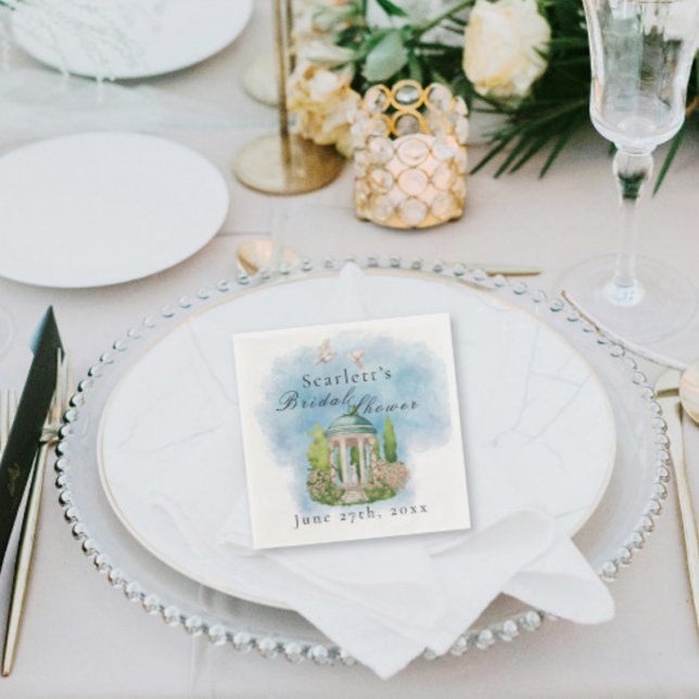 Elegant Gazebo doves flowers Bridal Shower Napkin (Creator Uploaded)