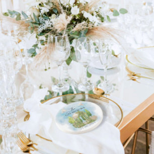 Elegant Gazebo   flowers doves Wedding Luxury Coaster