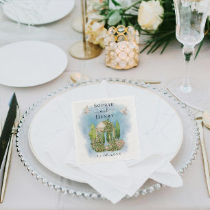 Elegant Gazebo   flowers doves Wedding Luxury Napkin