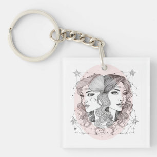 Elegant Gemini style Key Ring