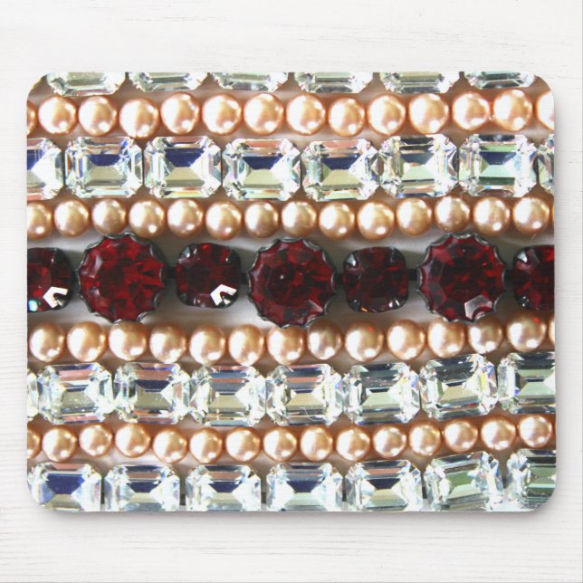 Elegant gemstones diamonds pearls rubies  mouse pad (Front)