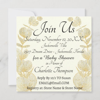Elegant Gender Neutral Baby Shower Party Invitation