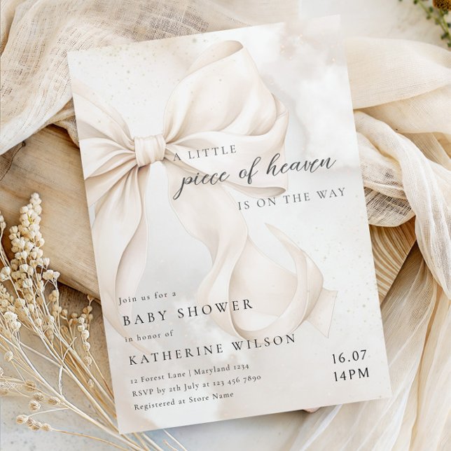 Elegant Gender Neutral Cloud Baby Shower Invitation (Creator Uploaded)