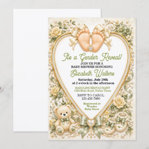 Elegant Gender Reveal Baby Shower Invitation