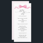 Elegant Gentle Pink Hand Drawn Bow Wedding Menu<br><div class="desc">If you need help or matching items,  please contact me.</div>