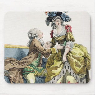 Elegant Gentleman Proposing to a Lady in a 'Margue Mouse Pad