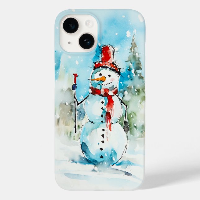 Elegant Gentleman Snowman Case-Mate iPhone Case (Back)