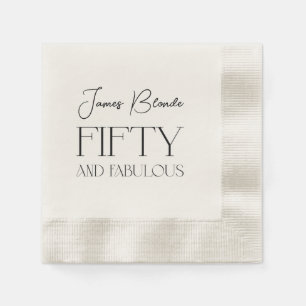 Elegant Gentlemen's Fiftieth Birthday Party Napkin