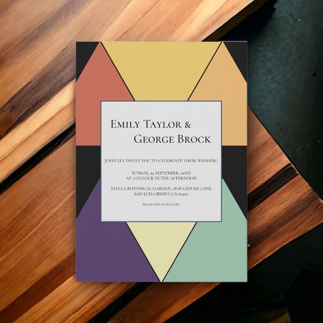 Elegant Geometric Abstract Stylish Modern Wedding Invitation (Creator Uploaded)