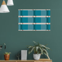 Elegant Geometric Art Earthy Tones Blue Brown Grey
