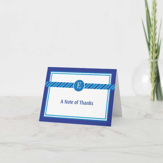 Elegant Geometric Bar Mitzvah Thank You Card (Front)