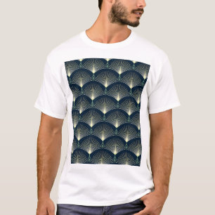 Elegant Geometric: Blue Art Deco. T-Shirt